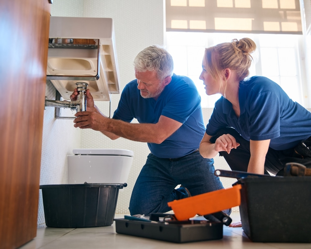 plumbing fixing bathroom sink